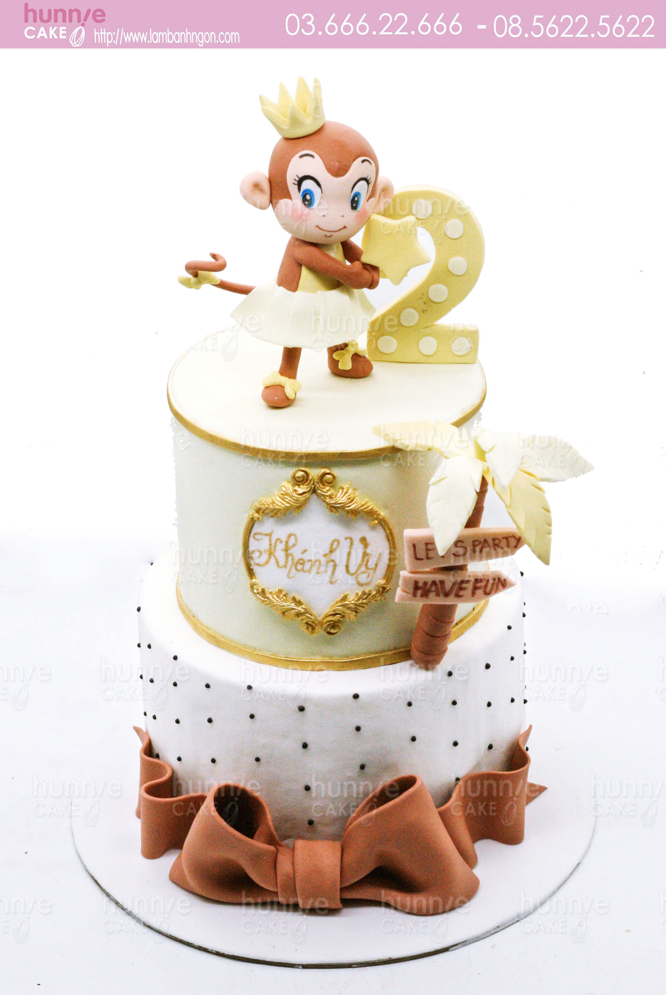 Bánh sinh nhật vẽ hình khỉ dành cho bé tuổi thân V- 0152 - Tiệm Bánh Chon  Chon
