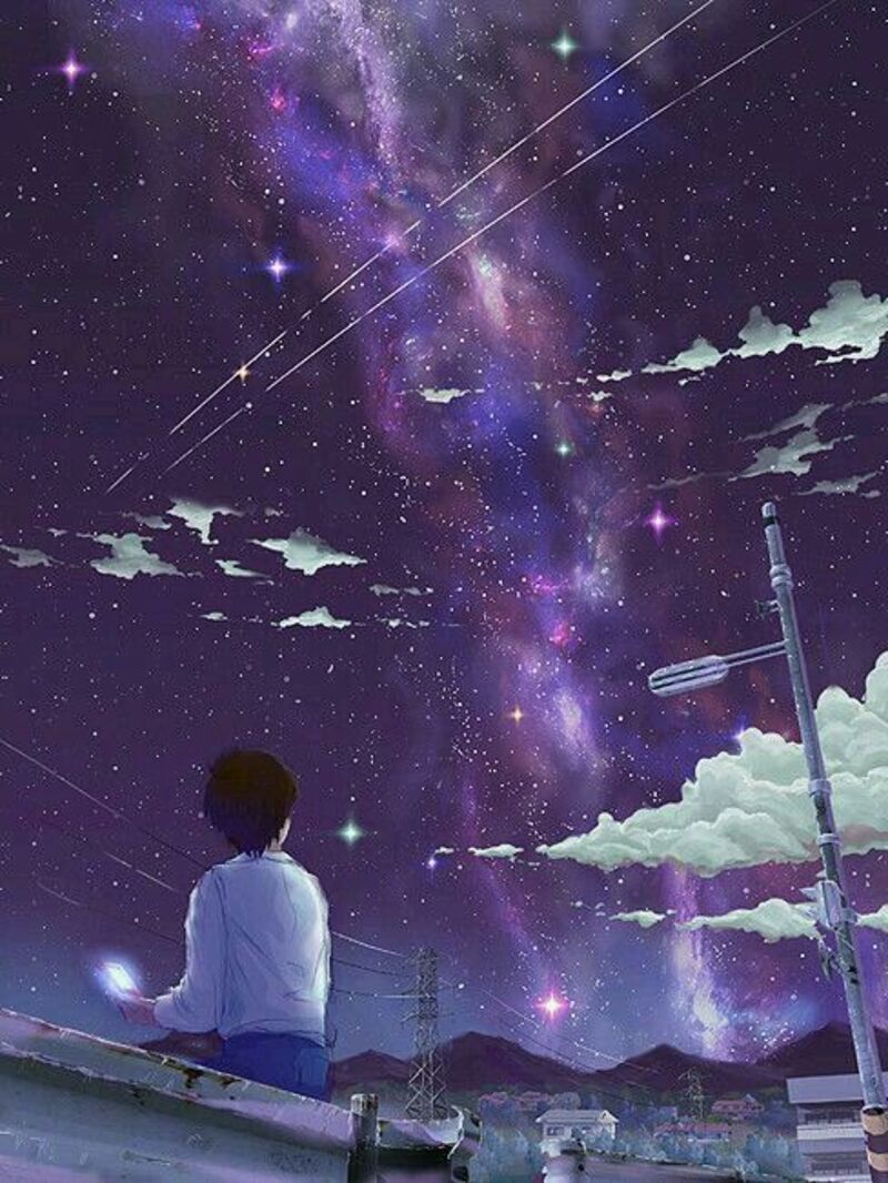 50+ hình ảnh bầu trời đêm đẹp anime lung linh, lãng mạn nhất
