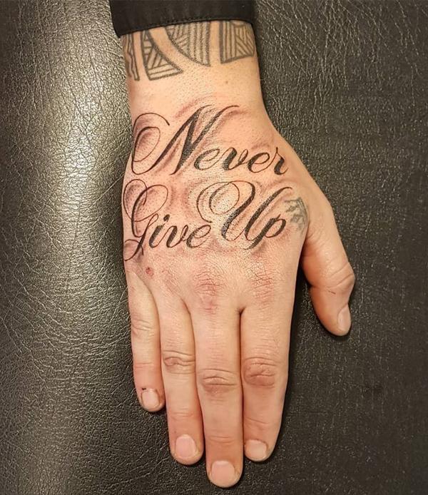 Ý Tưởng Hình Xăm Chữ Never Give Up  Never Give Up