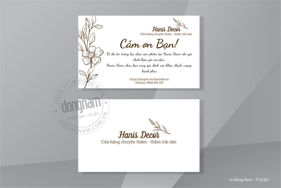 In Và Thiết Kế Giá Rẻ Card Visit Cảm Ơn Card Thank You Thiệp Cảm Ơn   iDea Design