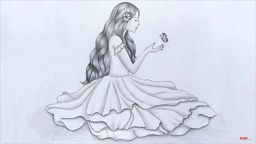 Những hình vẽ cách vẽ cô gái dễ thương đơn giản nhất