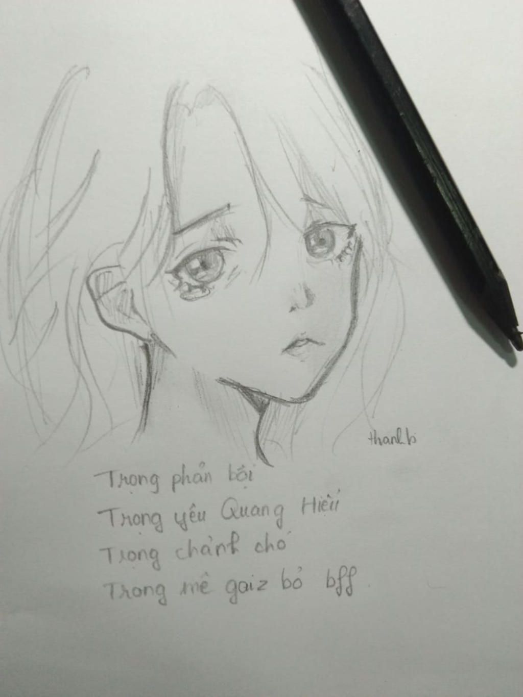 Cách Vẽ Tranh Buồn Đơn Giản ❤️Hình Anime Nữ Buồn Khóc, Cô Đơn